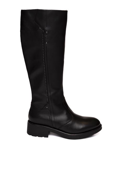 Black leather boot NERO GIARDINI | 411873GUANTO-100